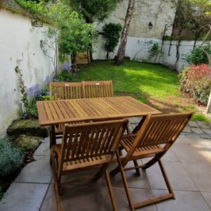 terrace and garden at Honoré House shared student accommodation fontainebleau